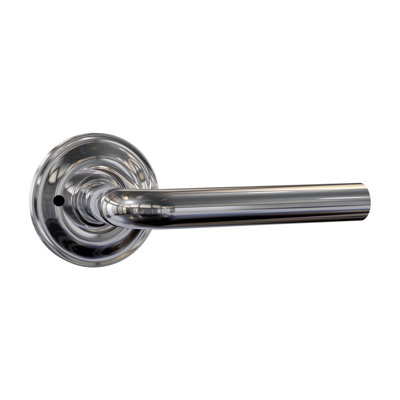 Bravura 938-0 Panhandle Privacy Lever on Traditional Round Rose in Polished Chrome