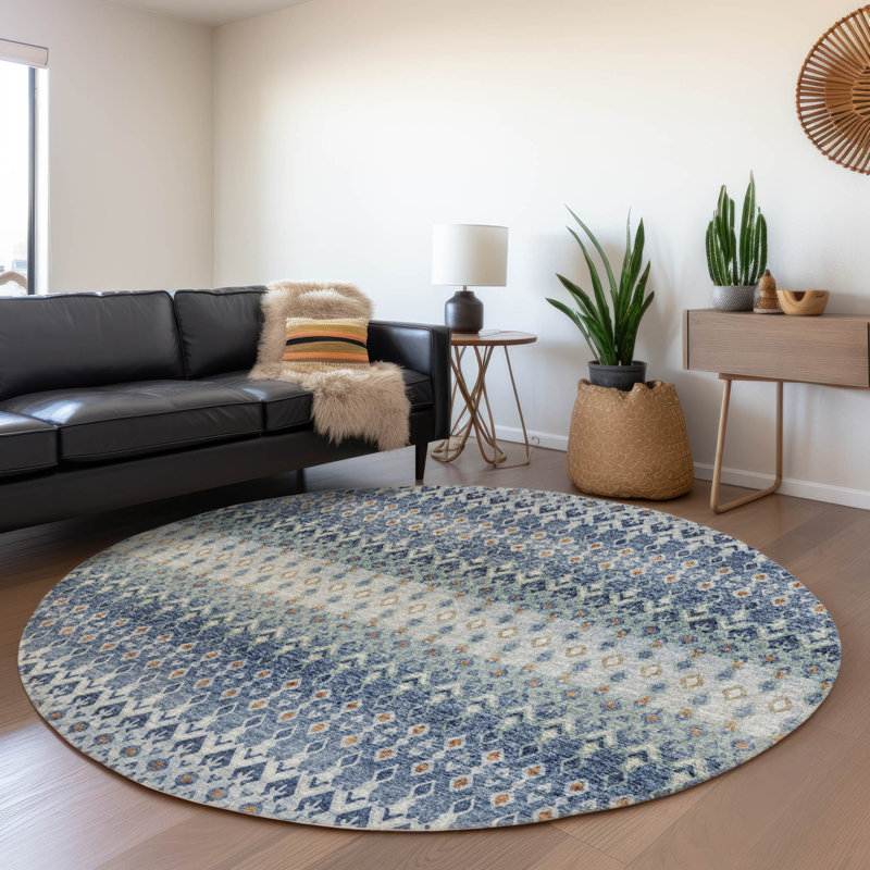 Premium Machine Washable Driessen AMF72 Seaglass Rug, Round 8'