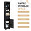  Grande armoire de rangement autoportante avec tiroir réglable et structure en panneau de fibres à densité moyenne, noir-248501714
