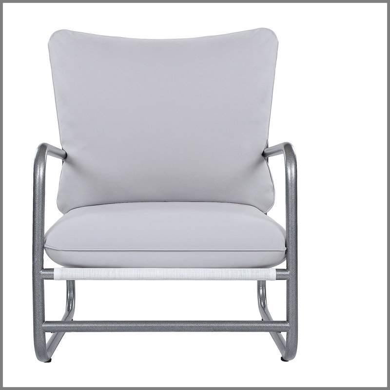 Ensemble de 2 fauteuils d'extérieur avec cadre en aluminium et canapé simple avec coussin amovible résistant à l'eau