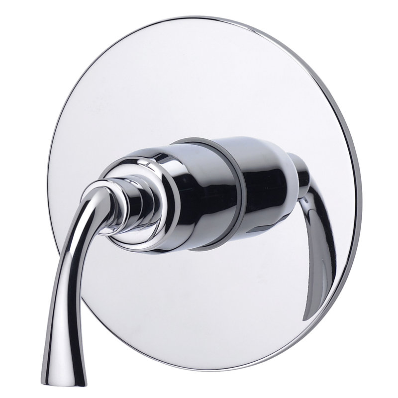 Twist Collection Shower Trim Only: 6" Round Shower Head, Single Handle Set & Rough-in Valve Included - Chrome Polished
