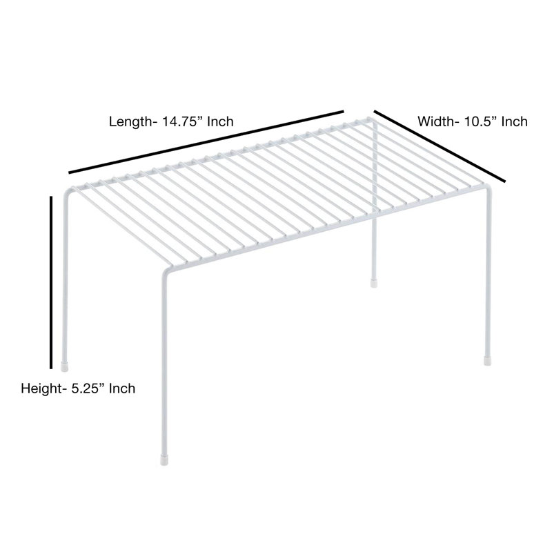 Tablette de cuisine | Organisateur de comptoir | Métal | Blanc | 12,5 x 10,5 x 5,25 po, Blanc, 12,5 x 10,5 x 5,75 po