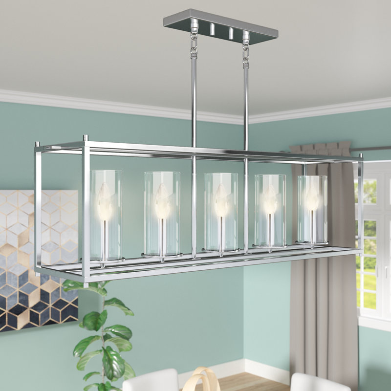 5 - Light Kitchen Island Pendant, Chrome