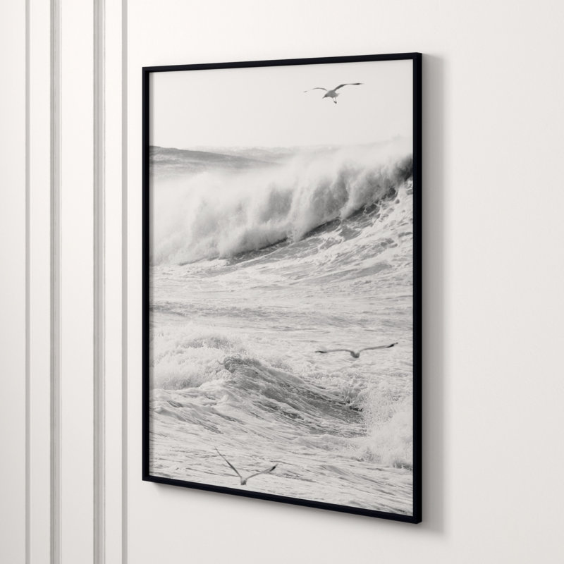 Rough Waves 2' Framed Photographic Print on Canvas