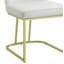 Ensemble de 2 chaises d'appoint en velours blanc et finition dorée