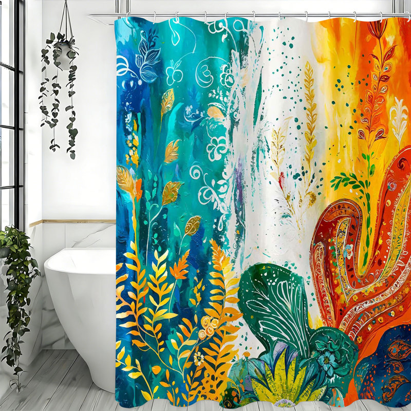 Shower Curtains with Hooks Included