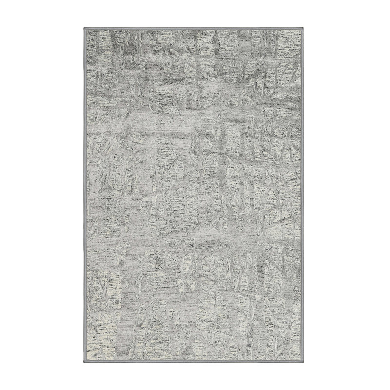 Tapis contemporain gris, Rectangle 5 pi 0 po x 8 pi 0 po