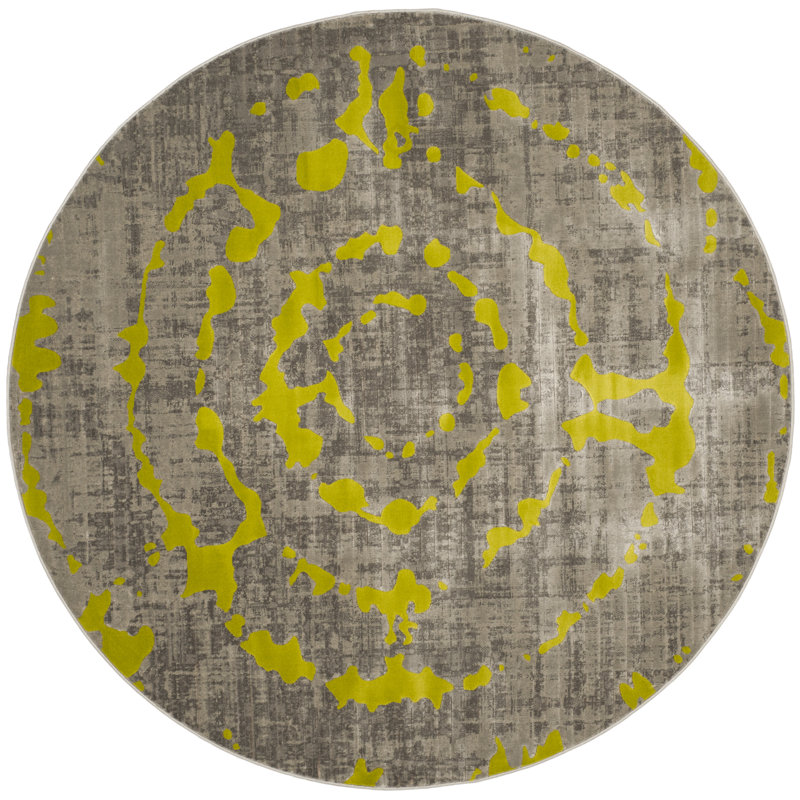 Tapis à motif abstrait Deasia Porcello, Rond 6 pi 7 po