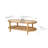 Cordoves Solid Wood Rattan Coffee Table with Oval Glass Top