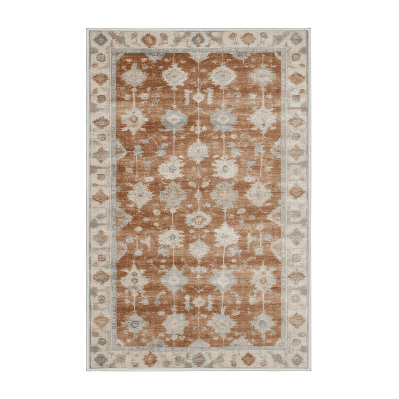 Machine Washable Overdyed Beige Area Rug