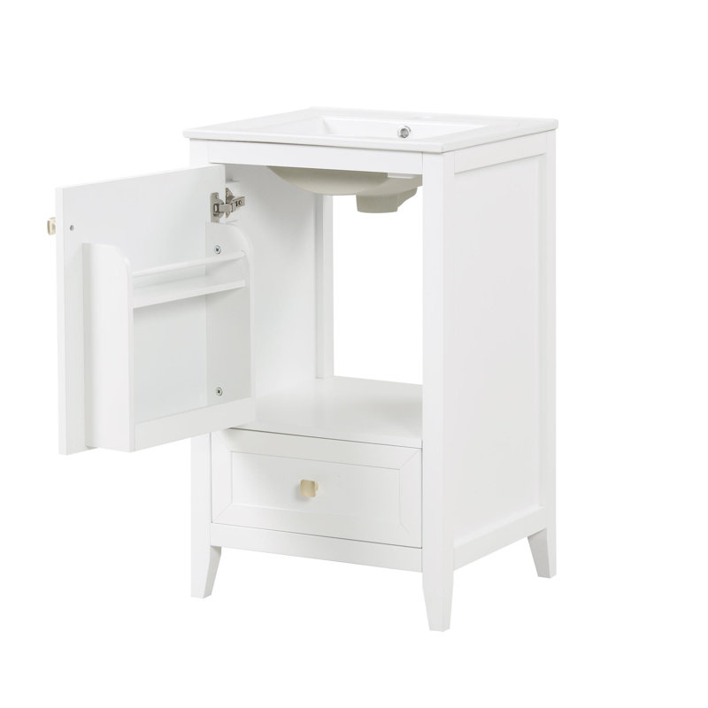 20" bathroom vanity with ceramic sink