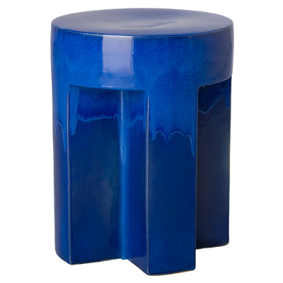 Tx 21"H Handcrafted Ceramic Garden Stool