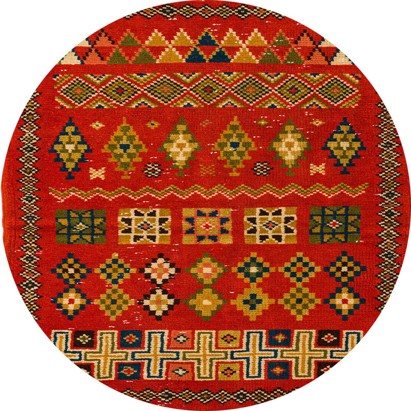 Abstract Indoor Rug, Round 6'