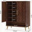Wooden Shoe Cabinet with Doors 6-Tier Entryway Storage Organizer