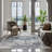 Machine Washable Oriental Blue/Green/Gray Area Rug-1539533236