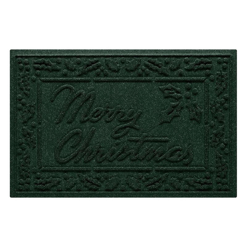 Paillasson intérieur 23 po x 35 po WaterHog Merry Christmas, Vert