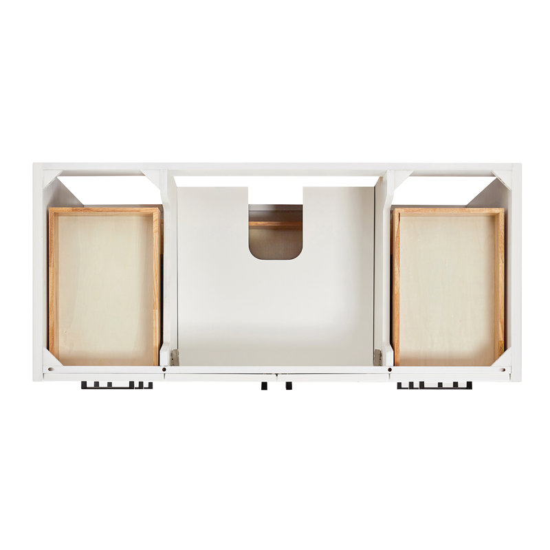 ARIEL Kelly Single Sink Bathroom Vanity with Italian Carrara Marble Top, White, 49"
