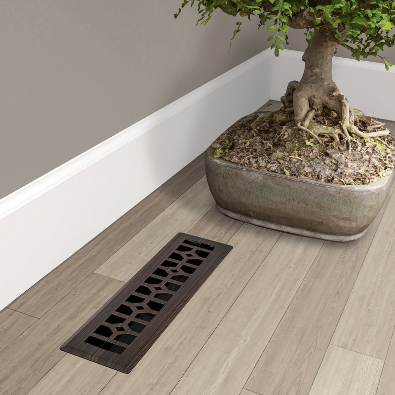 Registre de plancher en métal, Bronze huilé, L 2,125 po x L 12 po