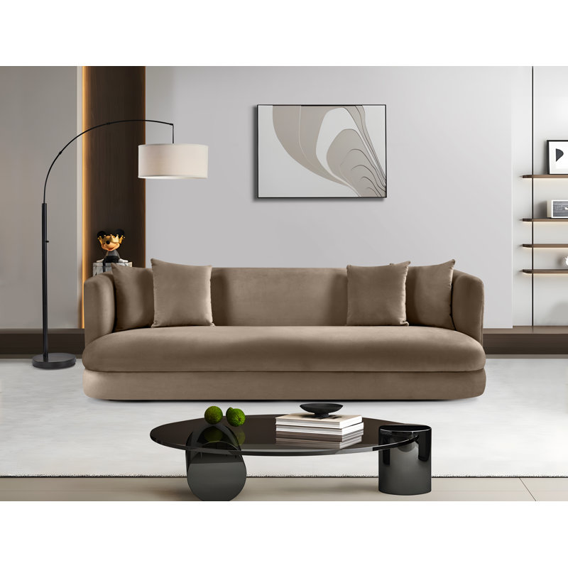 Alder Velvet Sofa, Taupe Velvet