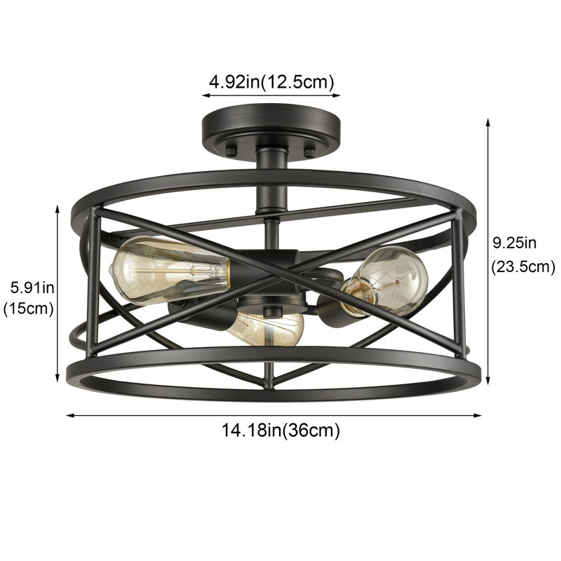 Plafonnier cage cylindrique 3 lumières