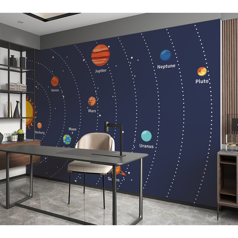 Papier peint de qualité supérieure - Planètes du système solaire, L 96 po x l 120 po