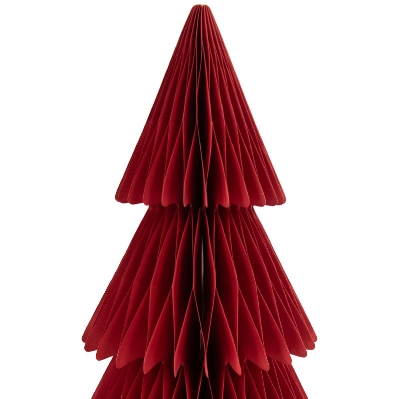 Accordion Honeycomb Foldable Paper Christmas Trees - 15" - Set Of 3, Green/Red/Yellow