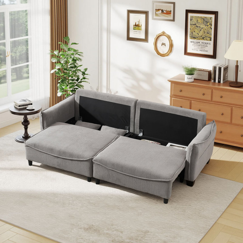 Multifunctional Sofa Bed With Convertible Recliner And Storage. Modern Fold-Out Sofa Ideal For Compact Living Rooms And Guest Accommodations.