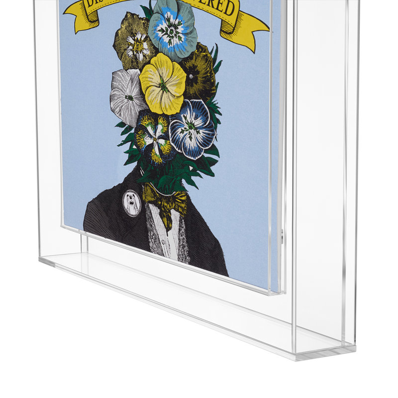 Float Frame for Tabletop or Wall with Magnetic Photo Holder, 12" x 12”, Clear
