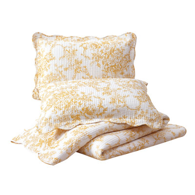 Garden Toile 3-Piece Reversible Quilt Set