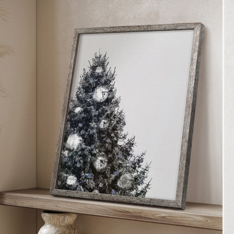 «Disco Christmas Tree II», reproduction encadrée - bois massif, H 15 po x l 12 po