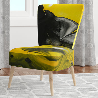 Velvet Upholstered Floral Side Chair - Modern floral Accent Chair