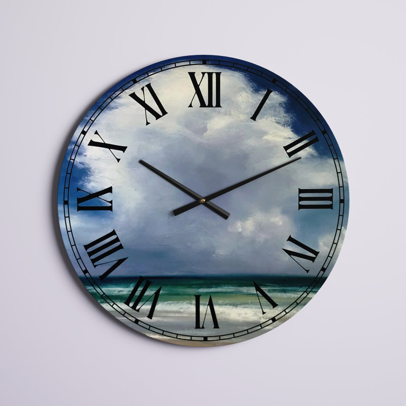 Beach Clouds II - Horloge murale traditionnelle, Moyen