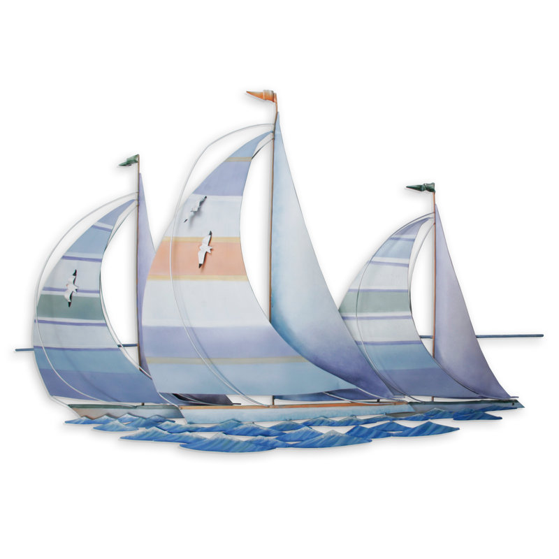 Handmade Coastal Transportation Wall Decor on Metal
