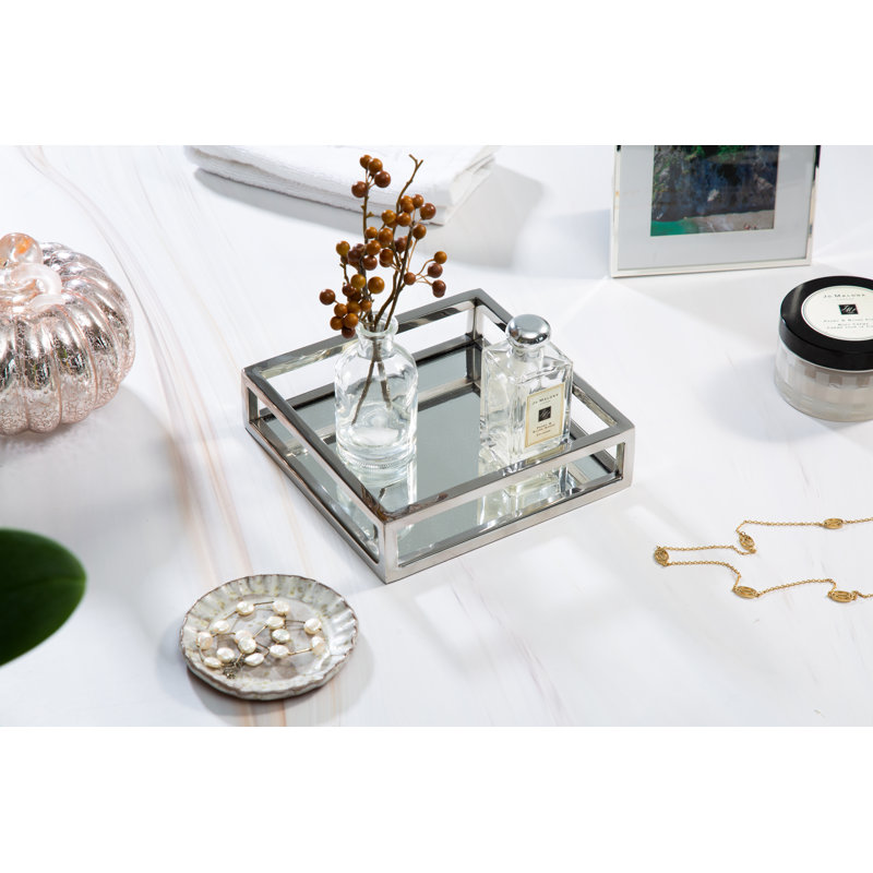 Plateau de meuble-lavabo miroir en verre Lynbrook
