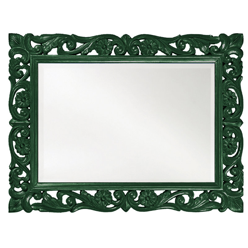 Miroir décoratif traditionnel biseauté, Vert forêt