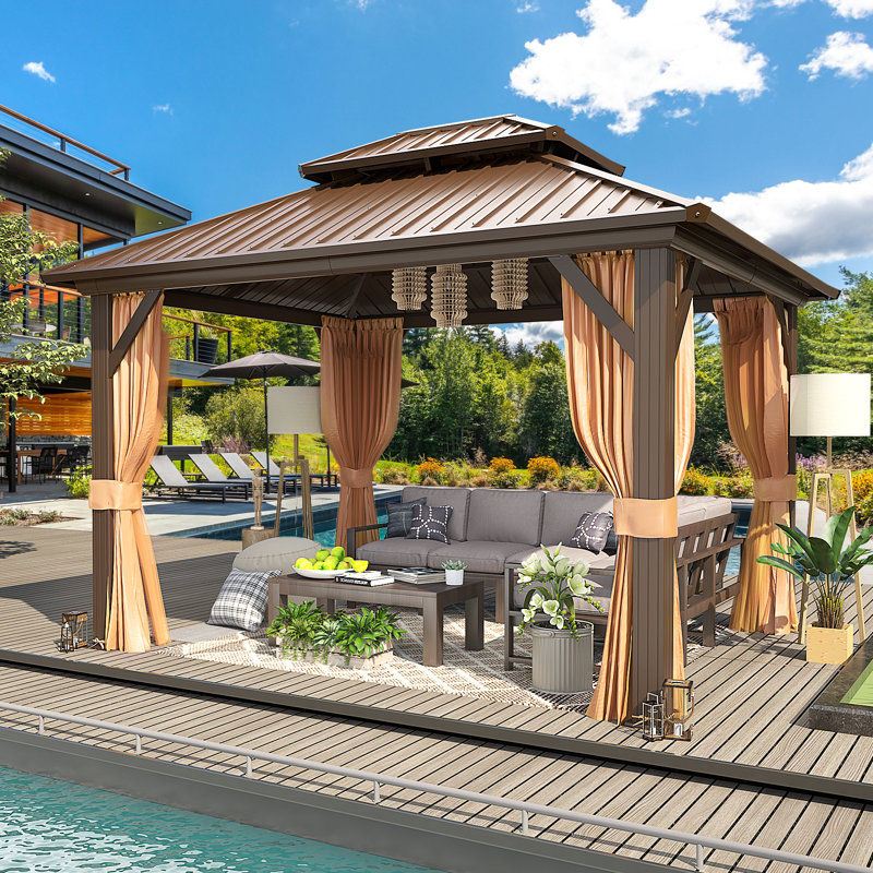 10 Ft. W x 12 ft. D Metal Patio Gazebo