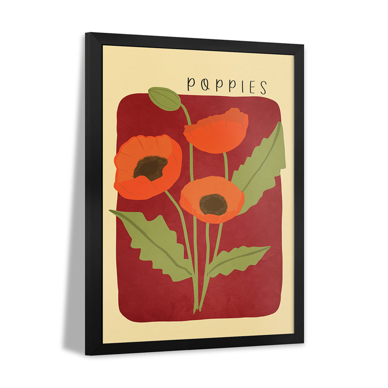 Coquelicots, affiches encadrées de qualité supérieure, H 24 po x l 16 po