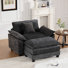 Grid 47'' W Oversized Accent Chair, Deep Seat Chenille Cloud Sofa Chair With Ottoman