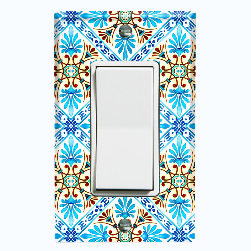 Plaque murale berçante Elegant Tile 1-Gang, Bleu clair