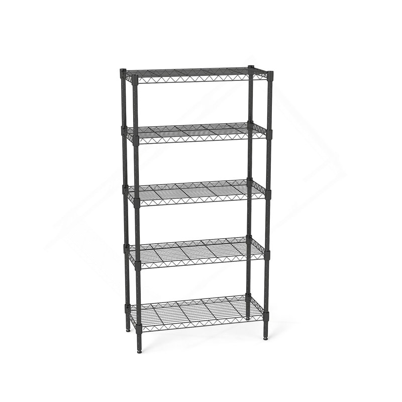 5-Tier Adjustable Heavy-Duty Wire Shelving Units - Rust-Resistant Metal Storage Racks For Kitchen, Garage, Bathroom & Pantry (29.53" D X 13.78" W X 59.06" H)