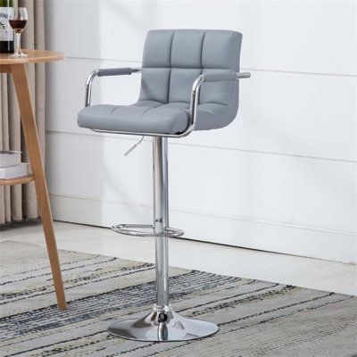 Tabouret de bar contemporain à bras pivotant réglable avec coussin, parfait pour les cuisines et les bars modernes