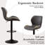 Adjustable Height Counter Stool with Metal Frame