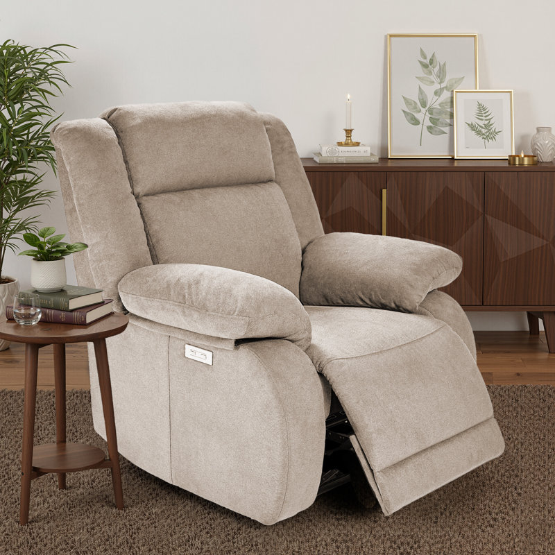 Fauteuil inclinable électrique avec appui-tête réglable Brittnea, Beige
