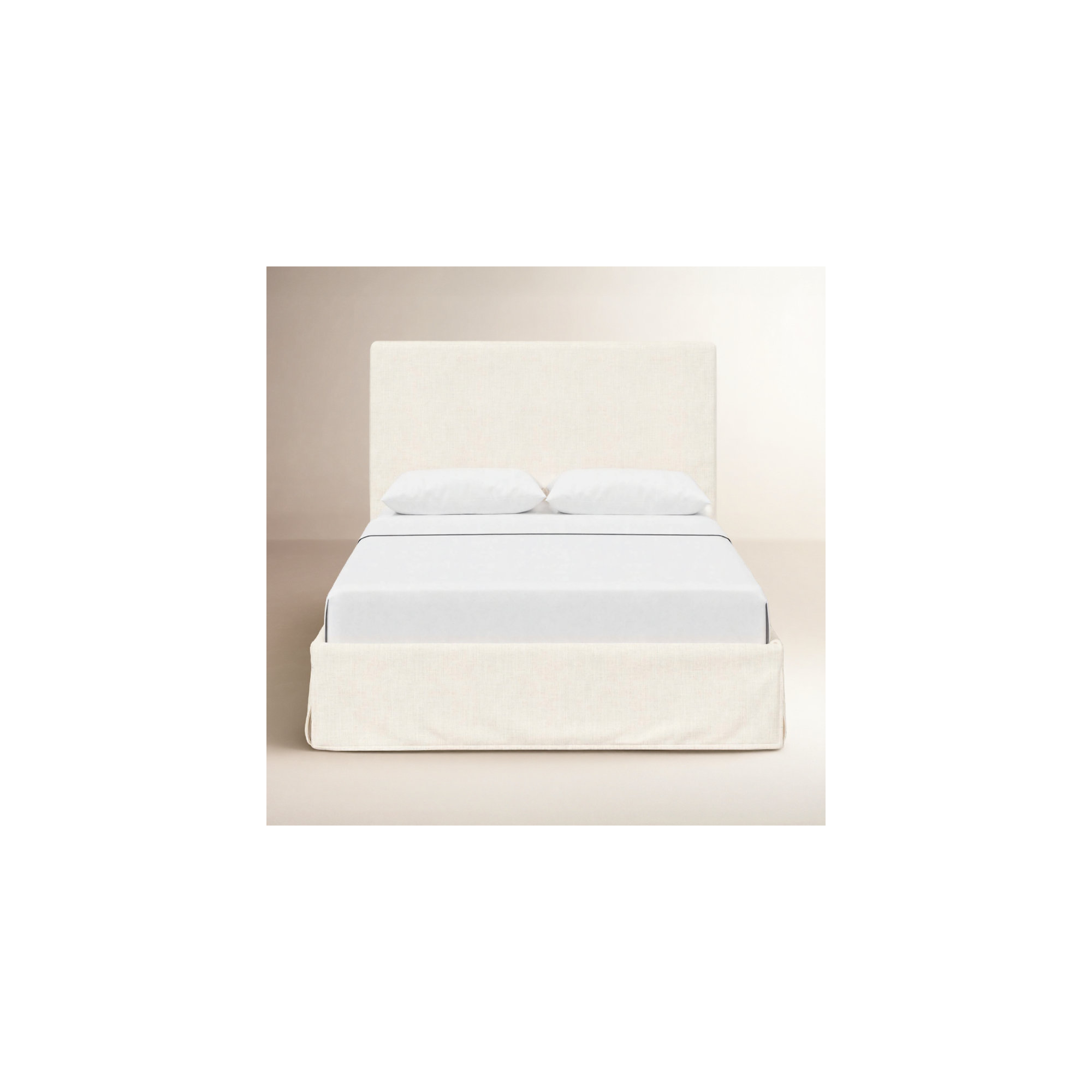 Verona Upholstered Slipcover Bed, Classic Talc Linen, Queen