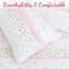 Ensemble de courtepointe réversible en coton rose / blanc / argenté-1874073155