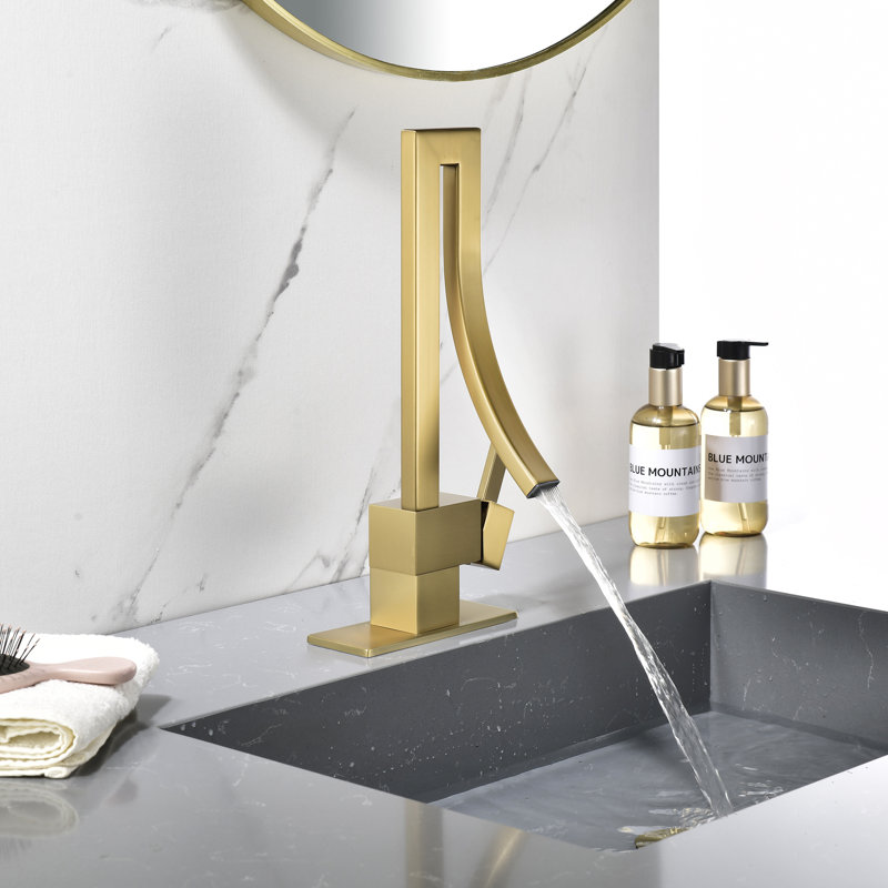 Robinet de lavabo de salle de bain 13,8 po Creative, Drain Assembly Included, Gold