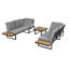 6-Seat Modular Outdoor Corner Sofa With Adjustable Reclining & Galvanized Frame-296993692