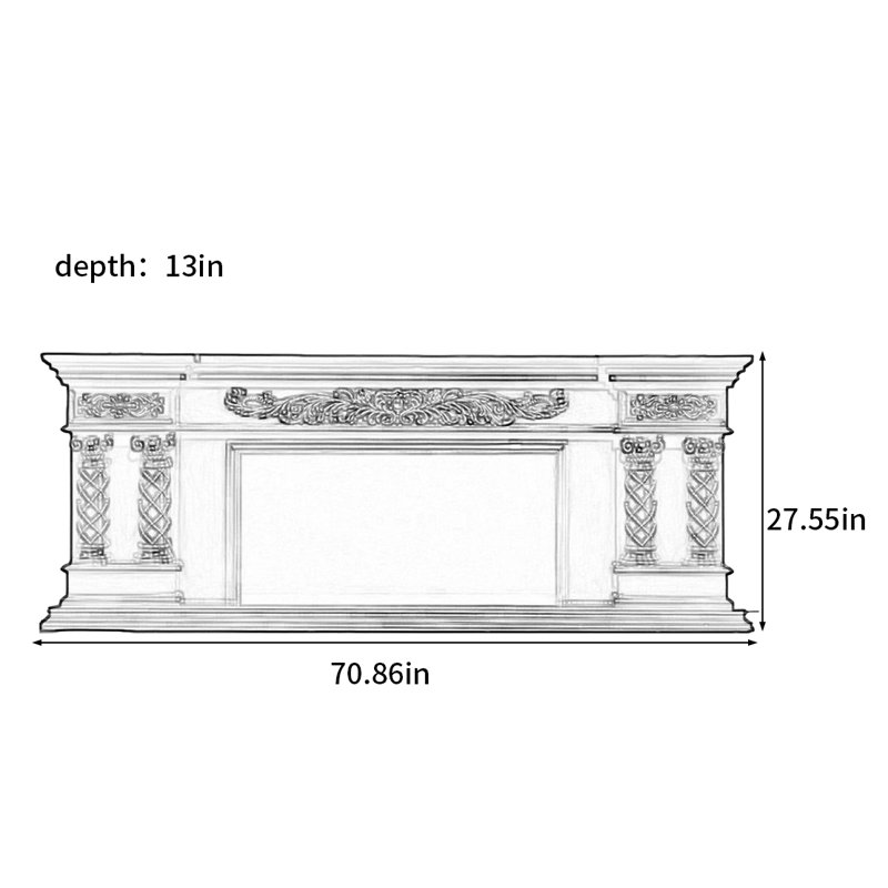 European-style fireplace TV decorative cabinet, White