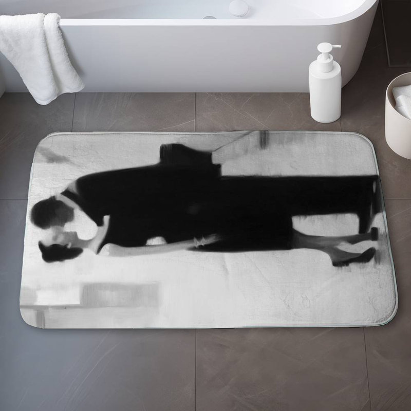 Couple in the street Bath Mat with Non-Slip Backing - Quick Dry Memory Foam Bathroom Rug - Absorbent - Modern Plush Spa-Style - Machine Washable
