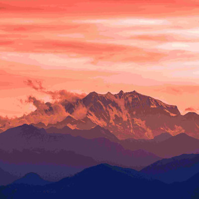 Montagnes - peinture sur toile tendue